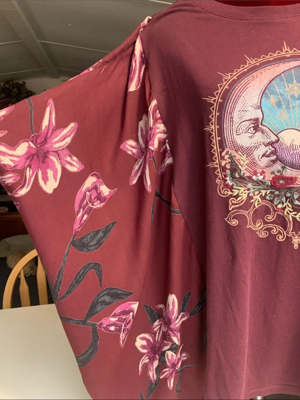 Upcycled Graphic Tee Cimbined w/Matching Cardigan Kimono - Picture 2 of 8